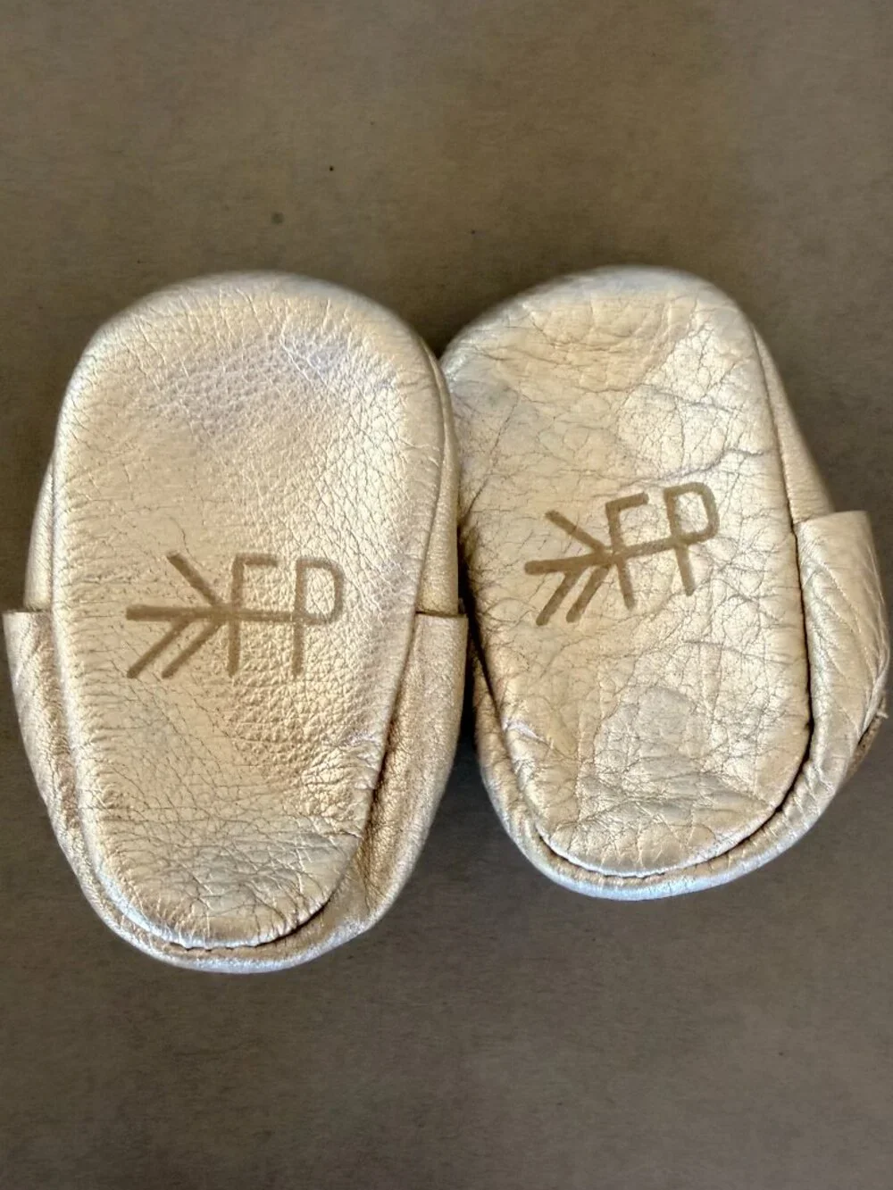 Freshly Picked Gold Mary Jane Baby Moccasins Size 1